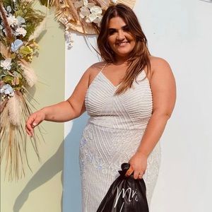 Beaded V-Neck Wedding Dress